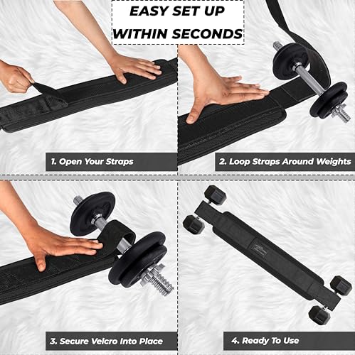 Hip Thrust Belt - Heavy duty, Comfortable, Adjustable Glute Trainer with Anti-Slip Pads. Ideal for Home Workouts with Dumbbells, Kettlebells, Plates. Extra Padding for Gym and Home Fitness hold up to 600 lbs - Black