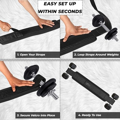 Hip Thrust Belt - Heavy duty, Comfortable, Adjustable Glute Trainer with Anti-Slip Pads. Ideal for Home Workouts with Dumbbells, Kettlebells, Plates. Extra Padding for Gym and Home Fitness hold up to 600 lbs - Black