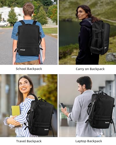 Large Travel Backpack for Men Women, 40L Carry On Backpack Flight Approved, 17.3 Inch Laptop Backpack, TSA Water Resistant Business Weekender Luggage Personal Item Bag