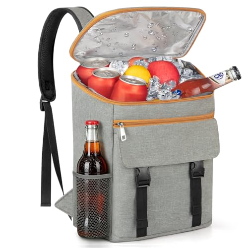 Cooler Backpack- 50 Cans Insulated Backpack Cooler for Men & Women Portable Leak Proof Lunch Backpack Cooler Bag Backpack Coolers for Beach Picnic Travel Work Camping Hiking-Grey - color: Grey, size: 50 Cans