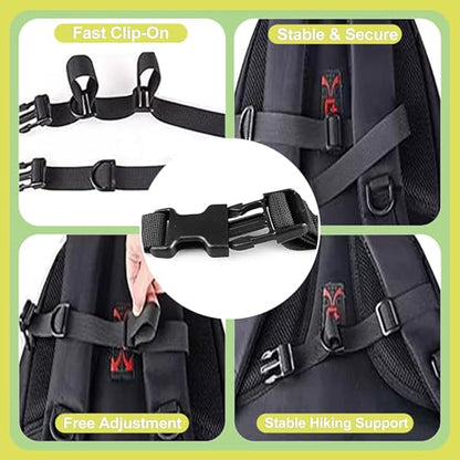 Universal Adjustable Sternum Strap for Backpacks – Quick Release Chest Buckle with Shoulder Clip for Hiking, Camping, Travel, Daypack Support