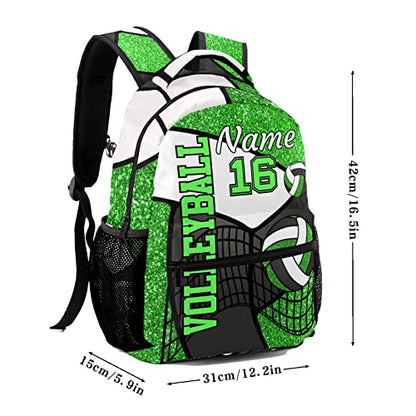Personalized Sport Volleyball Print Multifuction Backpack with Name Text for Women Men Gift - color: Backpack 17