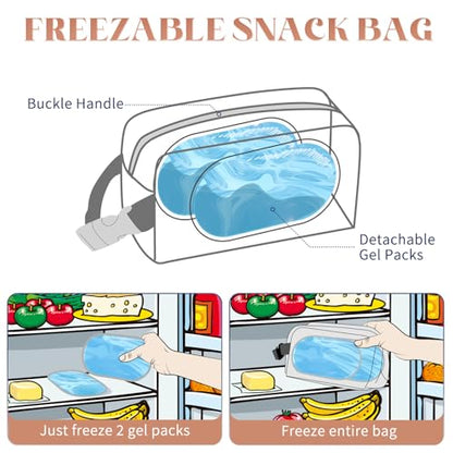 Small Cooler Bag Freezable Lunch Bag for Work School Travel,Small Lunch Bag,insulated snack bag,Mini Cooler,Lunch bag small Fit For Yogurt(Beige) - color: S-Beige