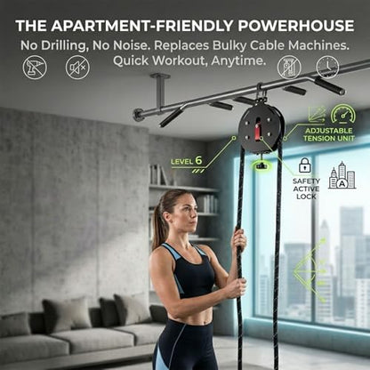 Compact Infinity Rope Trainer for Small Space Home Gym Adjustable Resistance Cable Machine for Arm Back Core Training Portable Workout Tool for Men and Women