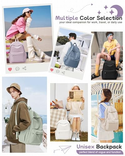 BJLFS Grey Backpack for School Women Girls, Waterproof Bookbag Cute High School Back Pack for Men Teen Boys, Lightweight Travel College Backpack Mochilas Escolares para Casual Daypack Rucksack - color: Grey