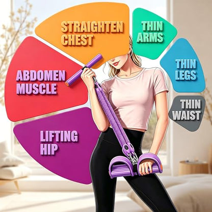Bands for Foot Pedal Resistance Band with Handle, Adjustable Multifunction Bands for Sit up Exercise/Home Yoga Workout Fitness/Abdomen Waist Arm Leg Strength Slimming Training Bodybuilding