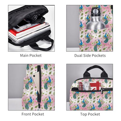 Casual Travel Rucksack Beautiful Peacock Pink, Self-Standing, Mesh Side Pockets, for Cycling & Weekends - color: Picture (48)