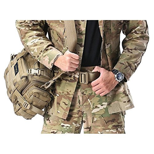 SHANGRI-LA Tactical Range Bag Outdoor Sling Backpack Hiking Fanny Waist Pack - color: Tan