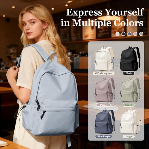 Simple School Backpack For Girls Boys,Waterproof Bookbag For Women Men,College Student School Bag,Lightweight Travel Rucksack Casual Daypack,Laptop Backpacks(Blue) - color: A2-blue