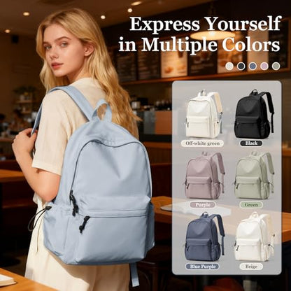 Simple School Backpack For Girls Boys,Waterproof Bookbag For Women Men,College Student School Bag,Lightweight Travel Rucksack Casual Daypack,Laptop Backpacks(Blue) - color: A2-blue