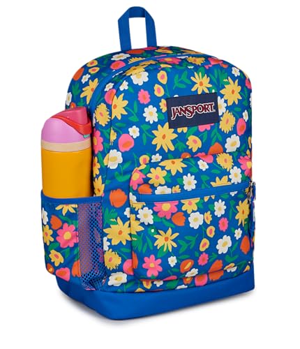 JanSport Cross Town Plus Backpack - Large Main Compartment, Side Water Bottle Pocket, 15-Inch Padded Laptop Sleeve - Flower Market - color: Flower Market