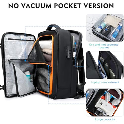 BANGE Travel Backpack with TSA lock version can hold 15.6 inch Laptop suitable Daily Commute and Overnight Flight Approved Anti-theft Bag - color: Black