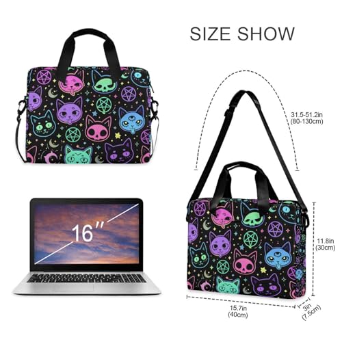 JIPONI Laptop Bag For Women Men, 15.6 16 IN Tote Work bags, Briefcase Messenger Computer Case 01 - color: Cat