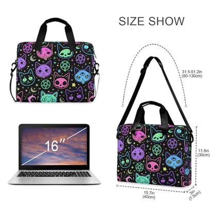 JIPONI Laptop Bag For Women Men, 15.6 16 IN Tote Work bags, Briefcase Messenger Computer Case 01 - color: Cat