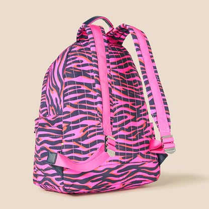 Amazon Essentials Unisex Kids' Backpack for Boys and Girls, Bright Pink Zebra Stripes, One Size - color: Bright Pink Zebra Stripes