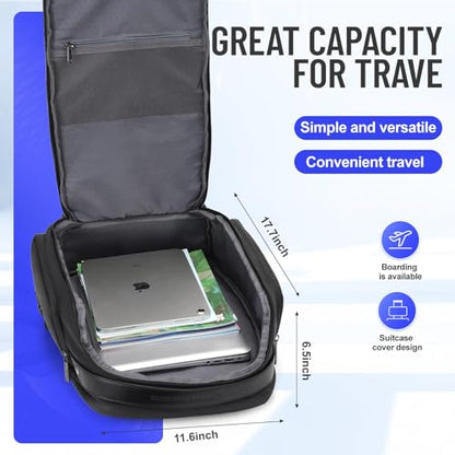 40L Laptop Backpack, Carry-On Weekender Bag with USB Port & TSA Lock, 17.3 Inch Business Travel Backpack for Men, Expandable Overnight Bag with Large Capacity & Flight Approved Design - color: 20174-black