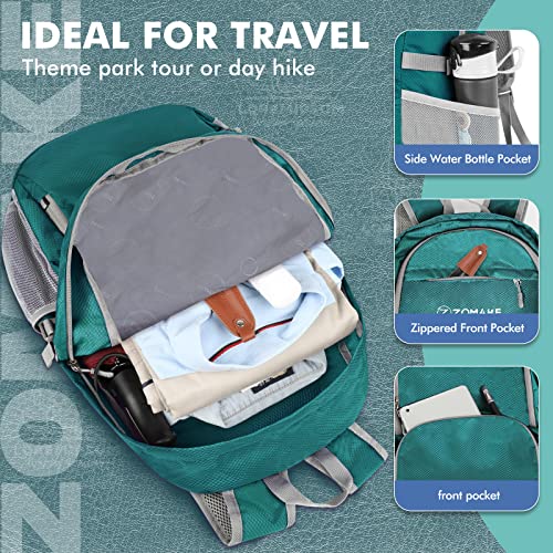 ZOMAKE Lightweight Packable Backpack 30L, Foldable Travel Hiking Daypack - color: Dark Green