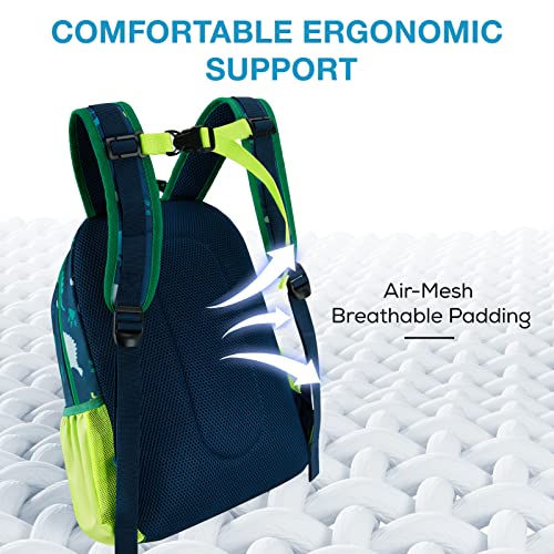 mommore Kids Backpack for Boys Girls 4-8 Kindergarten Elementary School Backpack with Lunch Box - 15” H Fit Folder - color: A-dinosaur, style: 3 Pcs