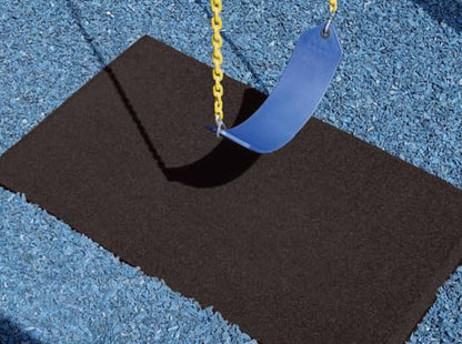 Playsafer Heavy Duty Commercial Grade Rubber Playground Safety Mat - Playground Protection Mat for Swings and Slides - 54" Long X 32" Wide x 2" Thick (Brown) - color: Brown