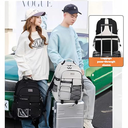 Durable Lightweight Waterproof Backpack, Travel Backpack, College School Backpack for Men and Women, Includes a Fashion Keychain, Grey | PM2275