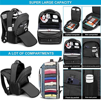 17.3 Inch Laptop Backpack, School Backpack,Large TSA Travel Carry on Backpack,College Student Bookbag with USB Port,Teenagers Water Resistant Computer Bagpack Gift for Men Women,Grey - color: 17.3 Inch-grey