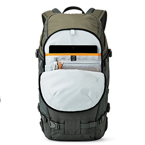 Lowepro LP37015-PWW, Flipside Trek BP 350 AW Backpack for Camera, Stores DSLR with Lens Attached, Extra Lenses, Tripod, 10 Inch Tablet Grey/Dark Green - size: BP 350