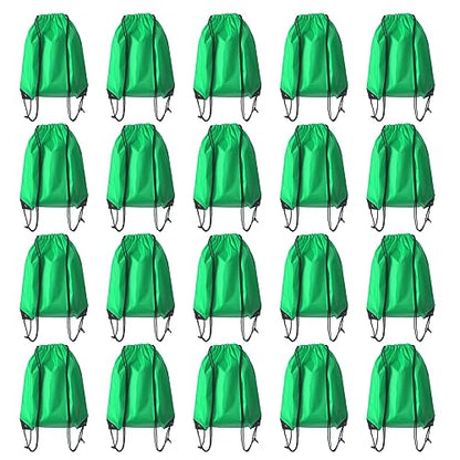 Drawstring Backpack Bulk 20 Pcs Draw String Backpack Bags DIY Gym Sports Traveling Yoga Cinch Bag Sackpack Drawstring (Green) - color: Green