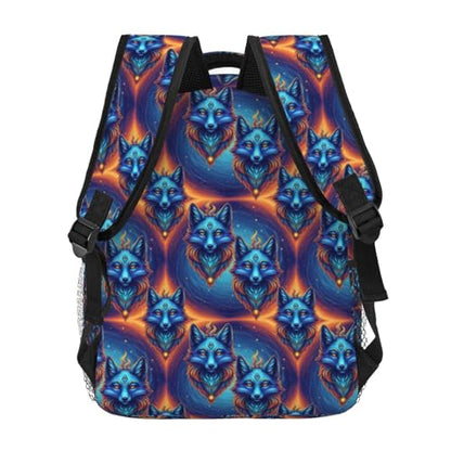 Casual Travel Backpack Mythical Creature Kitsune Fox Art for Men Women, Lightweight Water Resistant Commuter Daypack with Laptop Compartment and Side Mesh Pockets - color: Pattern (1)