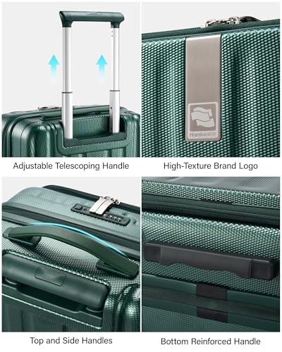 Hanke 26 Inch Expandable Luggage Top Opening Checked Bag Luggage Hard Shell Suitcases with Wheels Lightweight Travel Luggage Heavy Duty Luggage Suitcase with Lock for Woman Men-Blackish Green - color: Blackish Green, size: 26 Inch Expandable