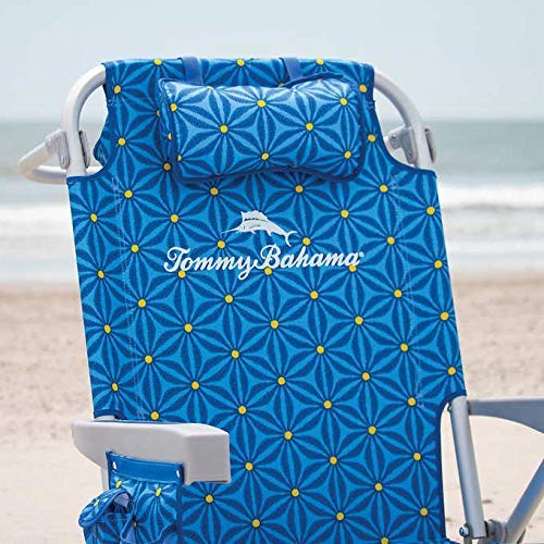Tommy Bahama 2016 Backpack Cooler Chair with Storage Pouch and Towel Bar - color: Blue, size: 2 Count