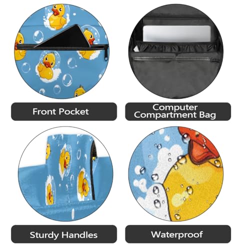 Duck Kids Backpack for Girl Boy Waterproof Kids Back Pack | Animal Cute School Bookbag fit Women Men Lightweight Rucksack Casual Daypack Carry On Bag for Work Hiking Camping Gym Travel - color: Animal Duck Cute