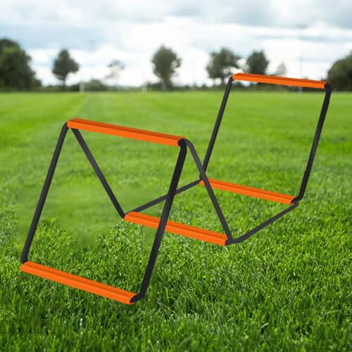 Agility Ladder Soccer Agility Ladder Football Speed Ladder Workout Agility Ladder Carbon Steel Foldable Suitable for Adults Athletes Coaches Team TRAI - size: 4 Grids No Bag