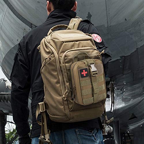 First Aid Pouch 1000D Nylon Tactical Molle Tear Away Medical Pouch Empty Utility Pouch for Outdoor Activities Medical Supplies Camping Hiking Travel,Bag Only - color: Khaki