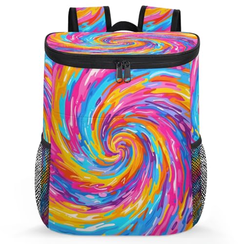 Insulated Cooler Backpack Portable Soft Cooler Bag Ice Chest Backpack for Camping Beach Picnic Lunch Work Travel - color: Multicolor 16