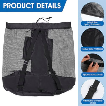 2 Pack Heavy Duty Soccer Ball Bag,Volleyball Ball Bag with Adjustable Strap,soccer Ball Bags for Coaches, Mesh Ball Bag for Holding Basketball, Volleyball, Baseball, Swimming Gear - color: Black-S