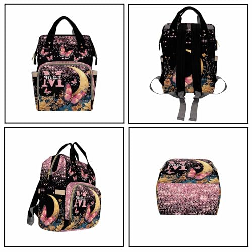 Custom Diaper Bag for Girls Personalized Diaper Bag Backpack &Insulated Water Bottle with Name Custom Monogram Baby Travel Bag Nursing Diaper Mommy Backpack with Adjustable Shoulder Straps Nappy Bag - color: Design 07