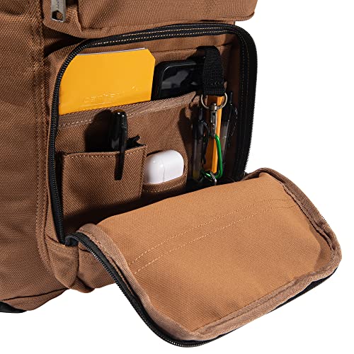 Carhartt 27L Single-Compartment Backpack, Durable Pack with Laptop Sleeve and Duravax Abrasion Resistant Base, Brown - color: Brown