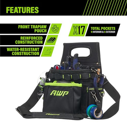 AWP Tool Pouch, Electrician Tool Pouch, Premium, Professional Multi-Pocket Organizer - size: 3 Pack, style: Portable Tool Box