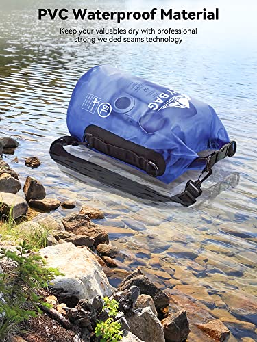HEETA Dry Bag Waterproof Backpack with Phone Case 5L/10L/20L/30L/40L - color: Bluish Violet, size: 10L