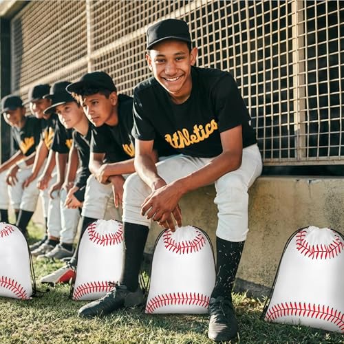 15 Pcs Baseball Drawstring Bags Backpack Birthday Party Goodie Favor Bags Gift Bag for Gym Sports Storage Travel - style: Baseball