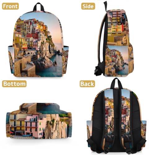 QsirBC City Fun Pattern Small Travel Backpack Casual Daypack Backpacks Lightweight Waterproof College Bookbags for Women Gift
