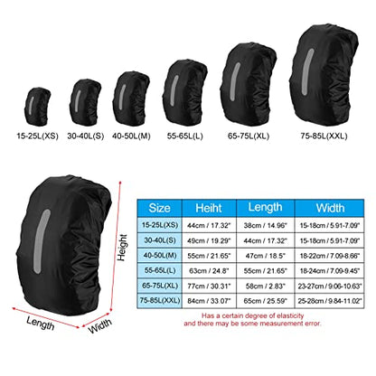 PATIKIL Waterproof Backpack Rain Cover, Non-Slip Backpack Cover with Vertical Reflective Strap Stay Dry for Hiking, Camping, Hunting - color: Black, size: Medium
