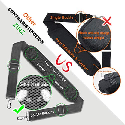 ZINZ Bag Shoulder Strap, Padded Adjustable Shoulder Strap Replacement - color: Dark Gray, size: 57"