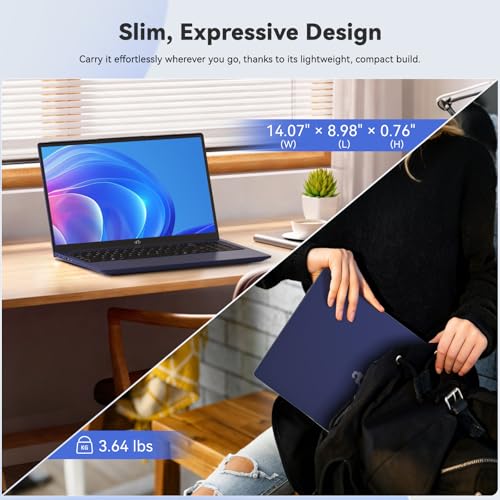 NIMO Laptop 15.6", Intel Core i3-1215U (Beats i5-1135G7 Class), 16GB RAM, 256GB SSD, Windows 11 Home, Wi-Fi 6, Backlit Keyboard, Fingerprint, USB-C 65W Fast Charge, Bluetooth 5.2, 180° View FHD IPS - color: Blue, style: 16GB RAM | 256GB SSD