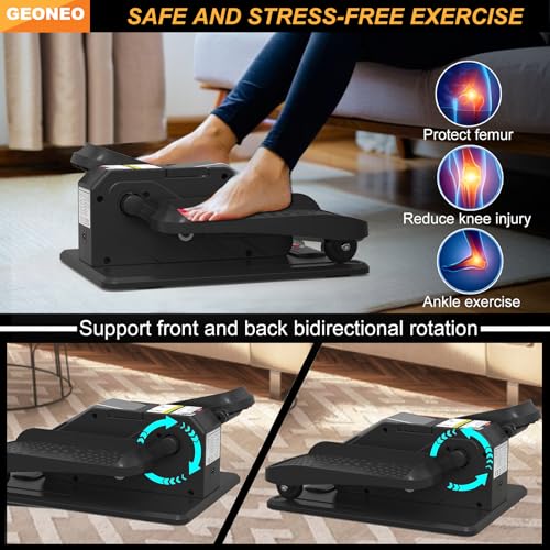 Under Desk Elliptical Machine, Electric Elliptical Leg Exerciser for Senior, Quiet and Compact Electric Seated Pedal Exerciser for Home with Monitor, Remote Control and 12 Adjustable Speeds - style: Silver