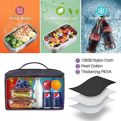 BERTASCHE Lunch Backpack, Laptop Backpack 15.6 inch Work Backpack w/Insulated Cooler Lunch box for Men Women, Tactical Casual Daypack for Commuter Picnic College,Black - size: 15.6 inch-Lunch Box