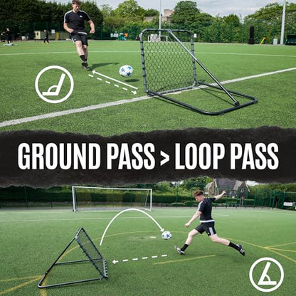 QuickPlay Pro Soccer Rebounder Net (2 Sizes) - Ball Rebounder Soccer Net, Heavy Duty, Adjustable Angle, with Galvanized Steel Frame & Rubber Feet, Soccer Training Equipment for Grass, Turf & Indoors - style: 3x3'