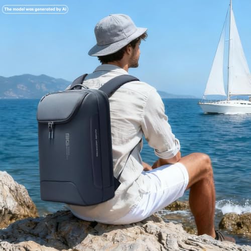 BANGE Ergonomic Anti-Theft Laptop Backpack for Men & Women, 15.6 Inch Business Travel Backpack, Waterproof Lightweight Durable Rucksack for Office, Outdoor - color: Blue