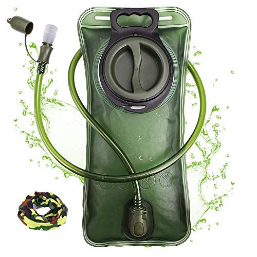 Hydration Bladder, 1.5-2-3L Water Bladder for Hiking Backpack, BPA-Free Leak Proof Water Reservoir Storage Bag, Water Pouch Hydration Pack for Camping Cycling Running - color: 1.5L Water Bladder - Military Green