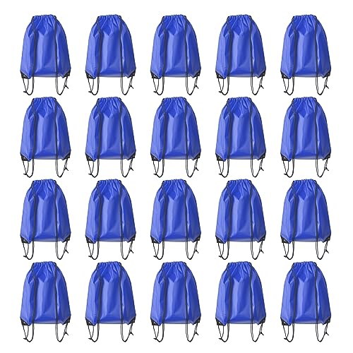 Drawstring Backpack Bulk 20 Pcs Draw String Backpack Bags DIY Gym Sports Traveling Yoga Cinch Bag Sackpack Drawstring (Royal Blue bluenoya) - color: Royalblue